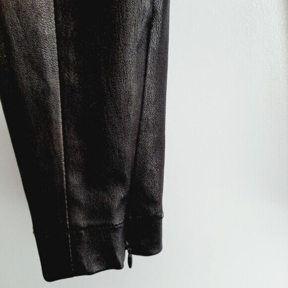 ROBERT RODRIGUEZ / Genuine Leather Legging Pull-On Pants Ankle Zip Black 2 Flaw - Picture 4 of 16
